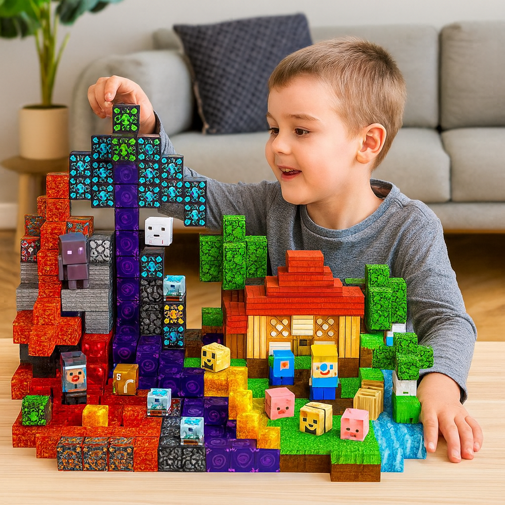 Set di Blocchi Magnetici per Bambini 200 pezzi