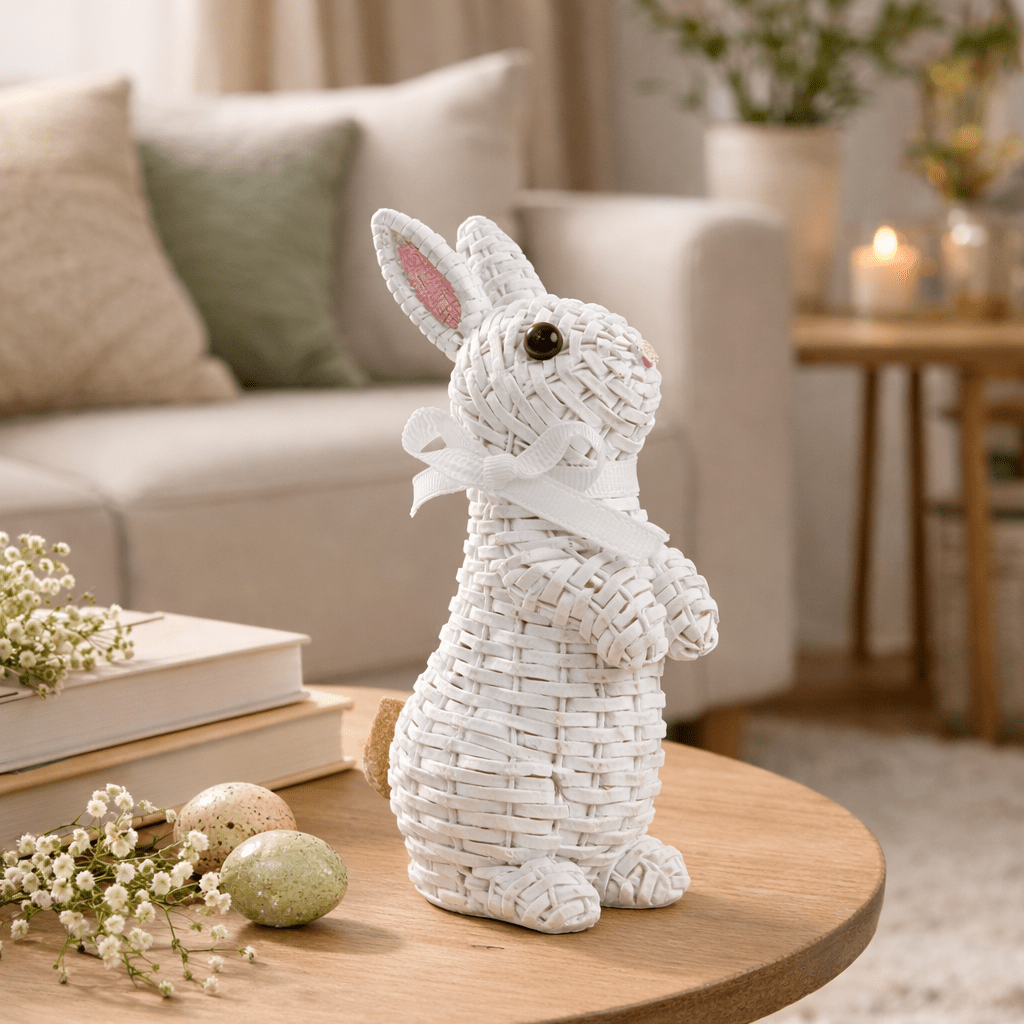 BUNNORA – Ornamento in Resina a Forma di Coniglio per Giardino e Decorazioni Pasquali