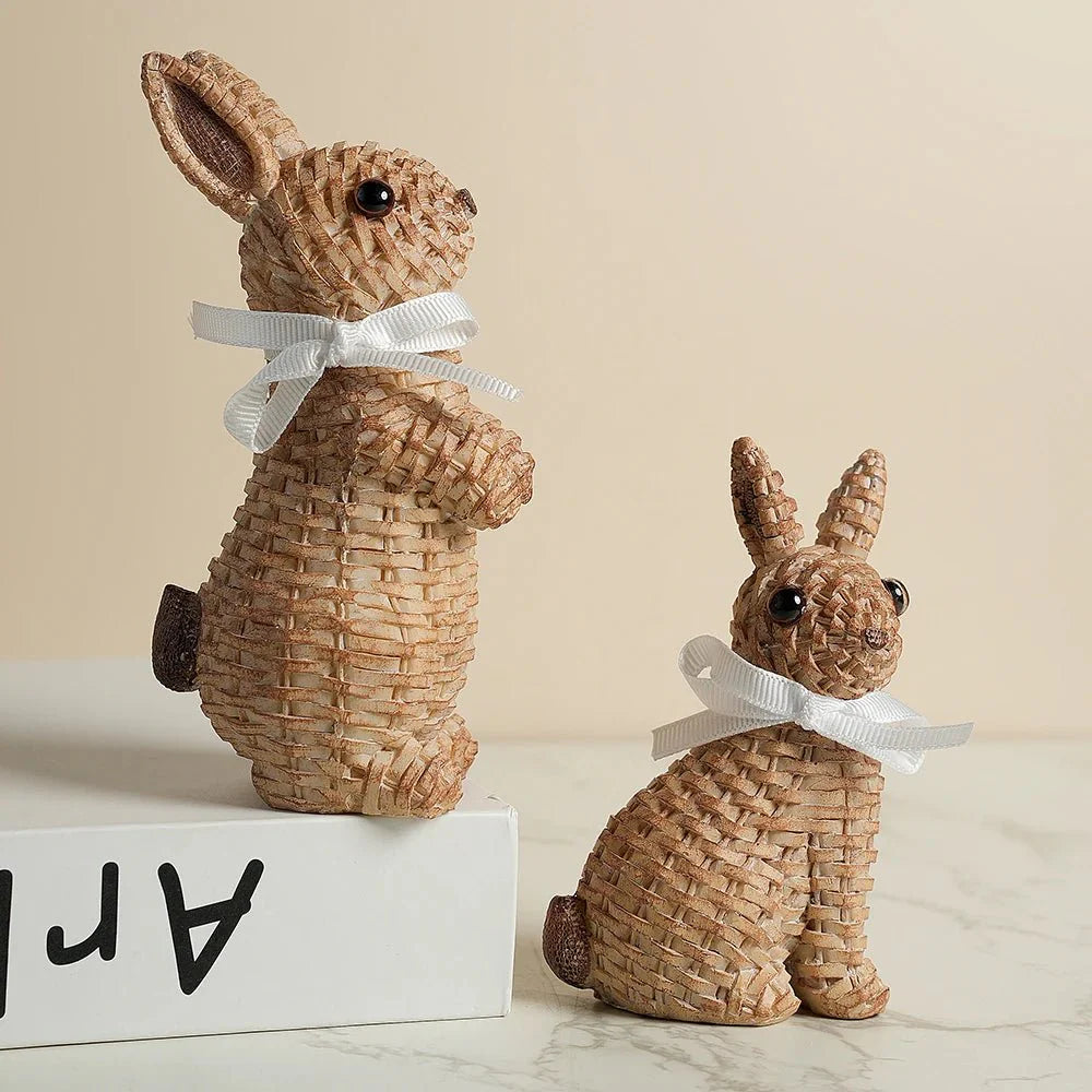 BUNNORA – Ornamento in Resina a Forma di Coniglio per Giardino e Decorazioni Pasquali