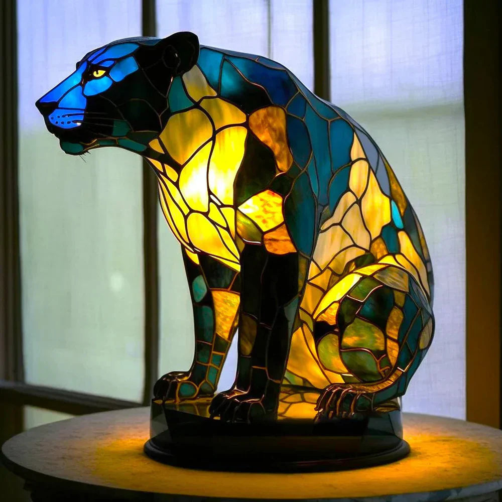 Lampada da soffitto artistica con motivo animale in vetro