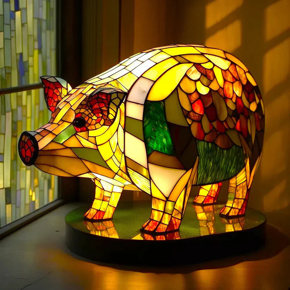 Lampada da soffitto artistica con motivo animale in vetro