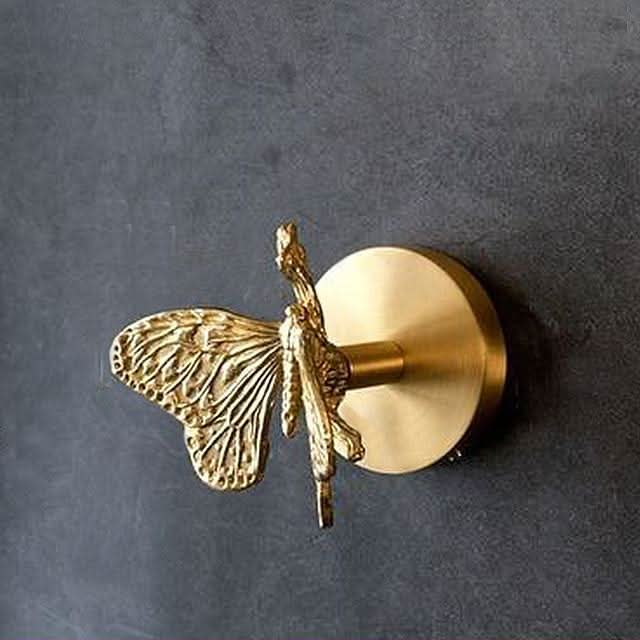 Appendiabiti da Parete in Ottone con Accenti Dorati