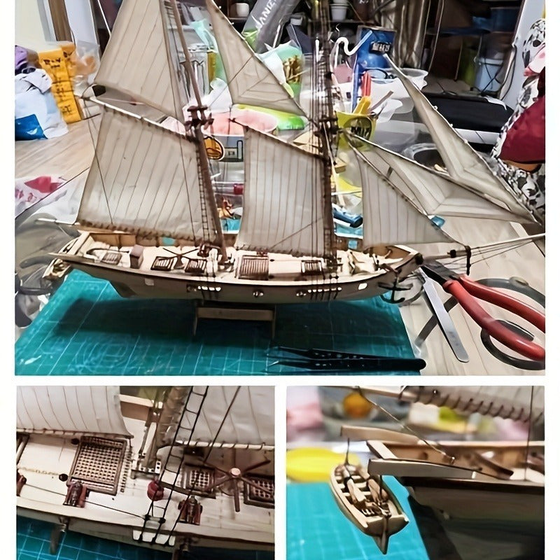 Modello di Veliero in Legno Classico – Puzzl3D Dettagliato per Amanti delle Navi