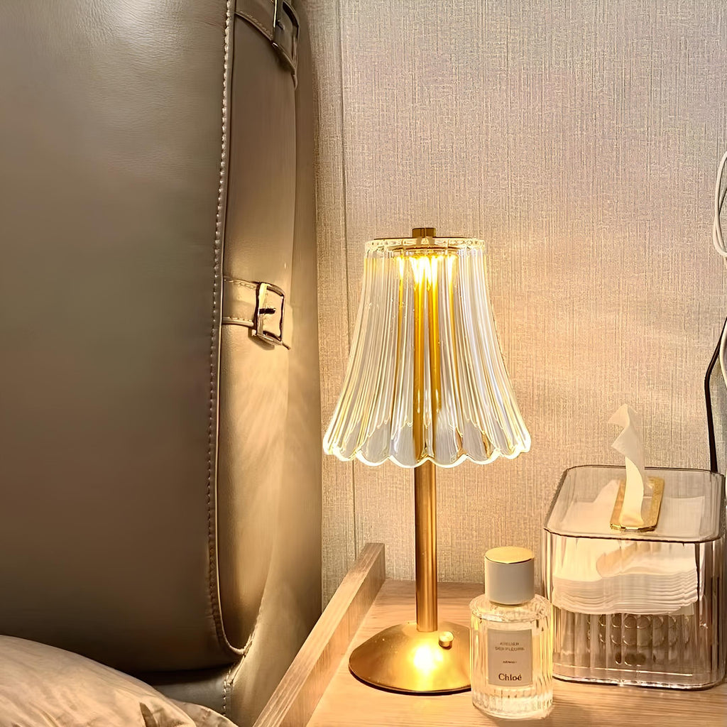 Lampada da tavolo in cristallo dorato - Aurora Luxe
