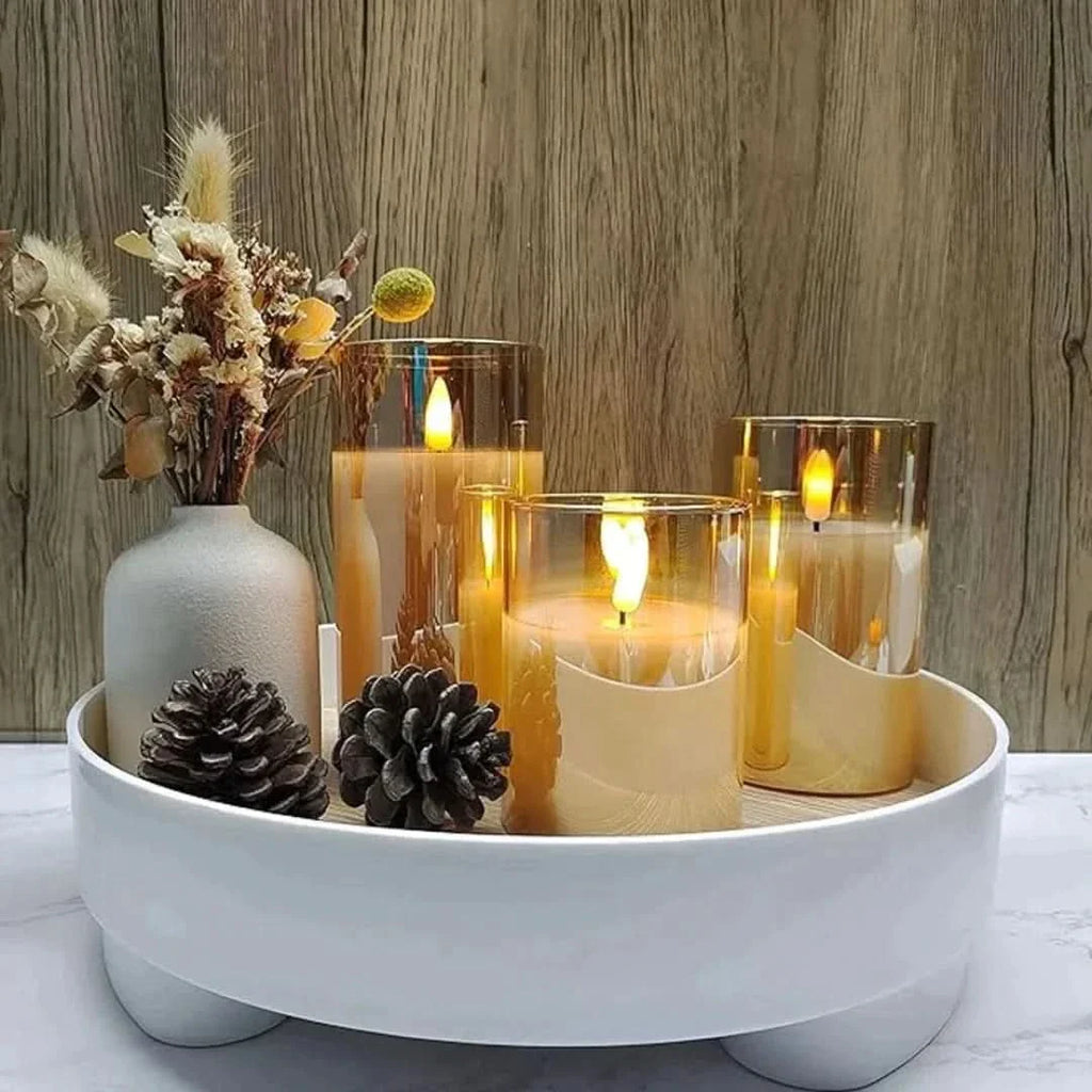 Set di Candele LED Senza Fiamma con Telecomando