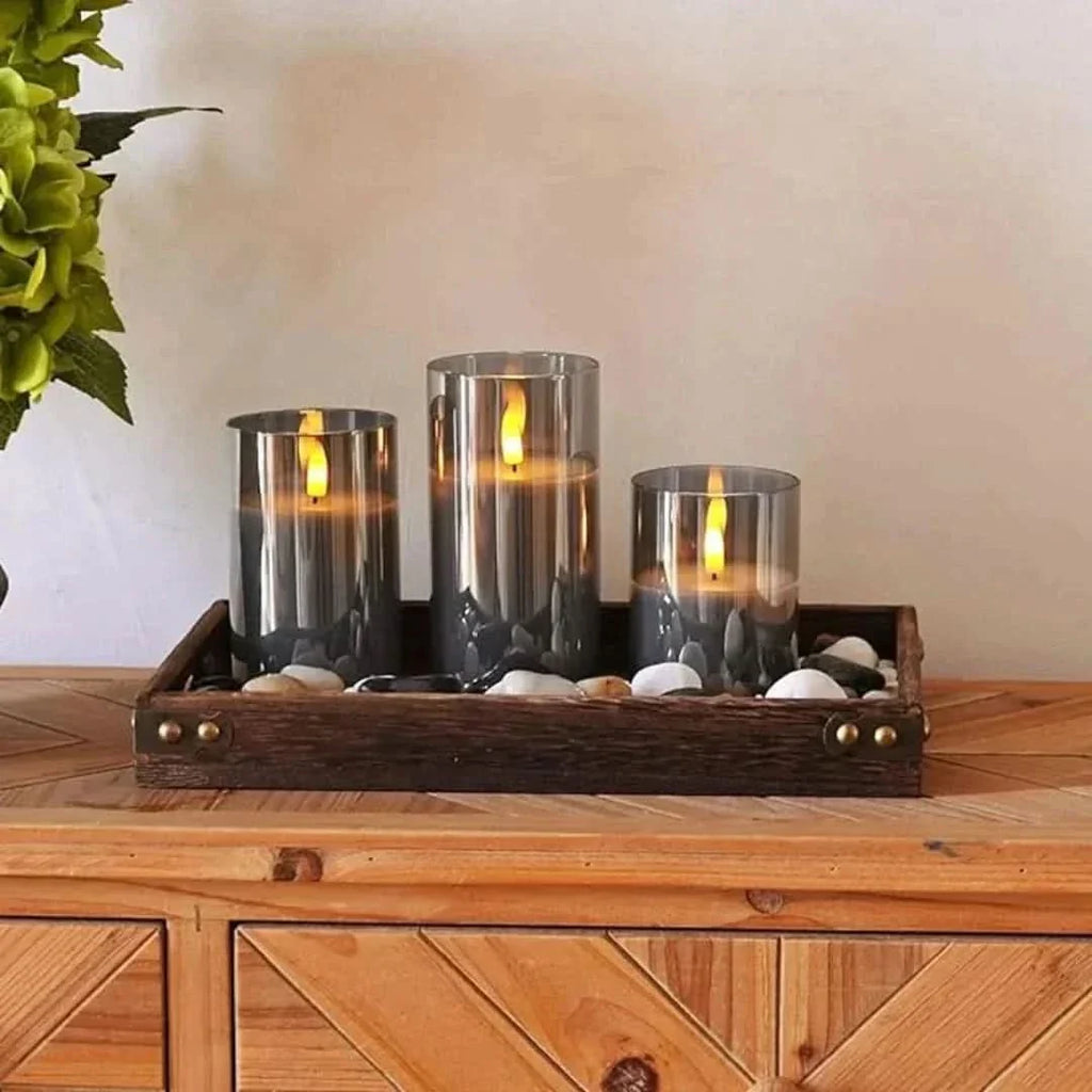 Set di Candele LED Senza Fiamma con Telecomando