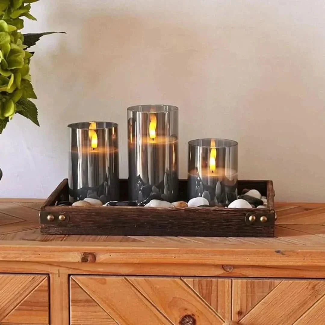 Set di Candele LED Senza Fiamma con Telecomando