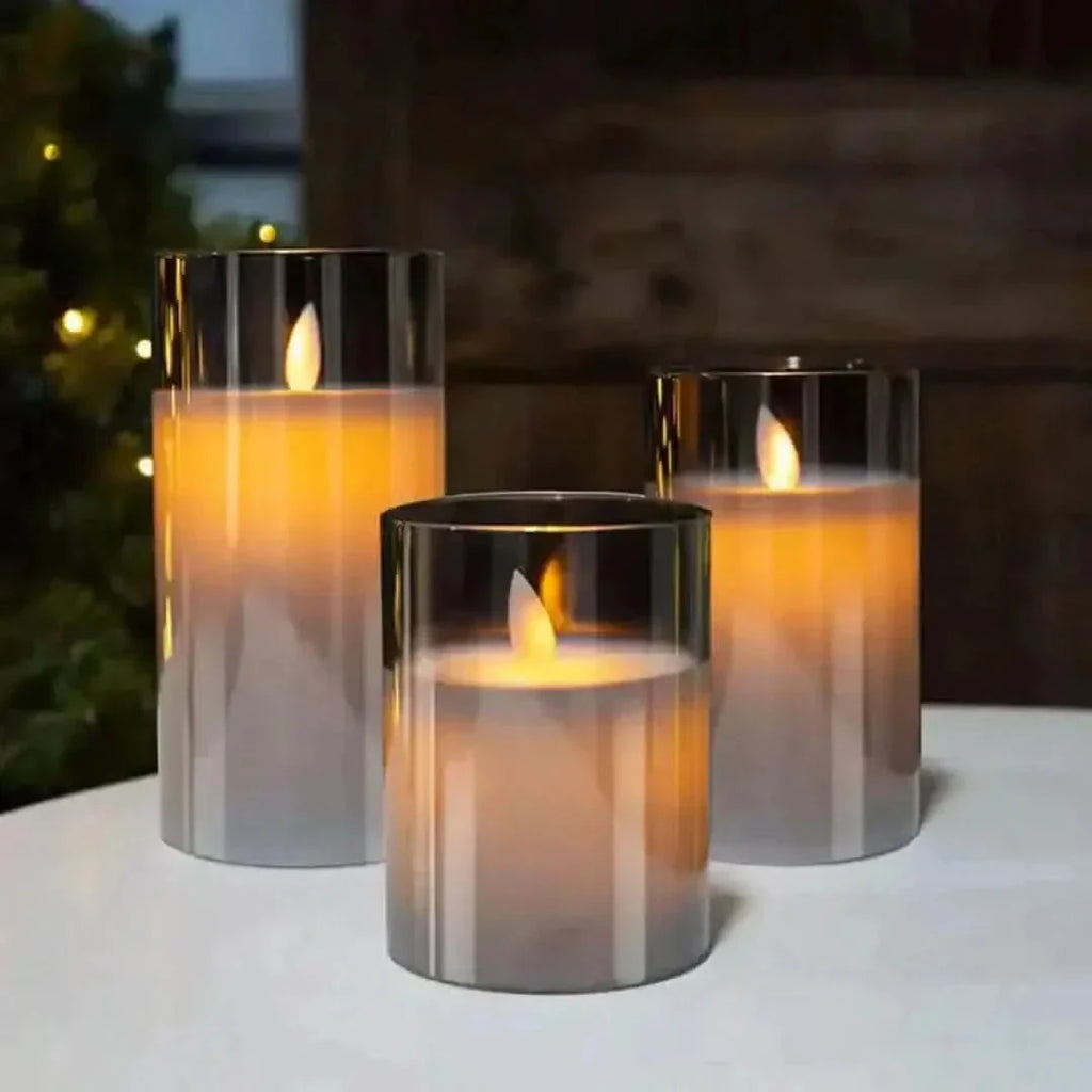 Set di Candele LED Senza Fiamma con Telecomando