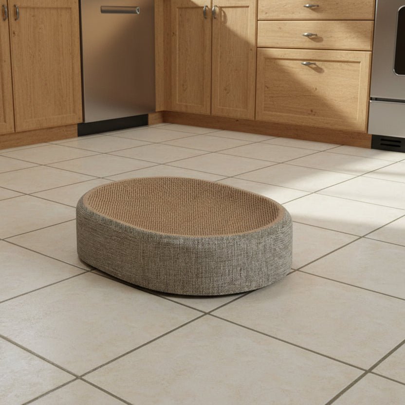 CATLOOM – Letto Ovale per Gatti in Sisal con Superficie Resistente per Graffi e Riposo Morbido