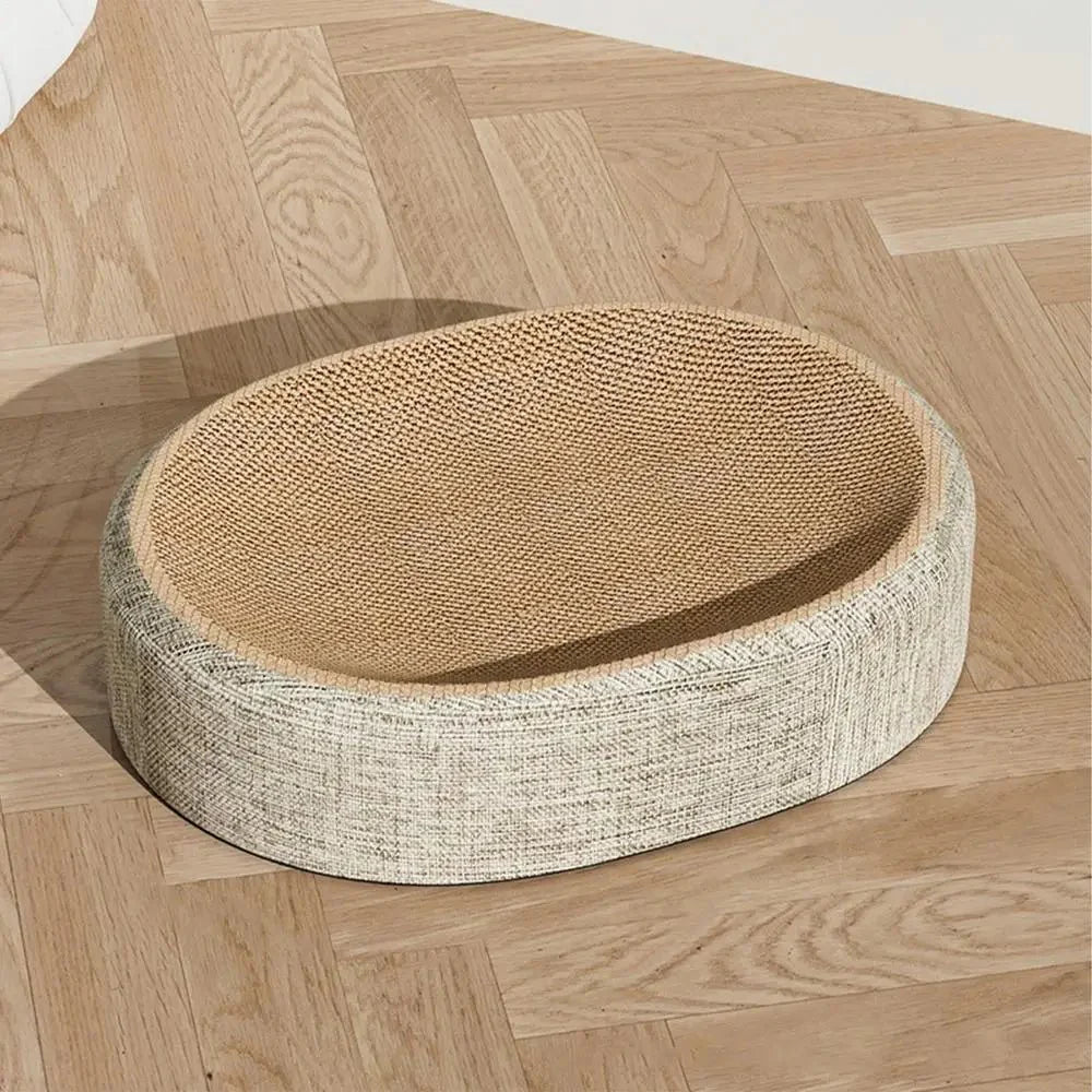 CATLOOM – Letto Ovale per Gatti in Sisal con Superficie Resistente per Graffi e Riposo Morbido