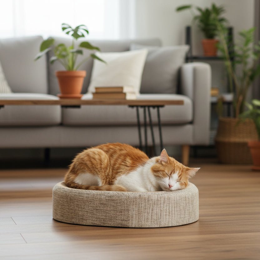 CATLOOM – Letto Ovale per Gatti in Sisal con Superficie Resistente per Graffi e Riposo Morbido