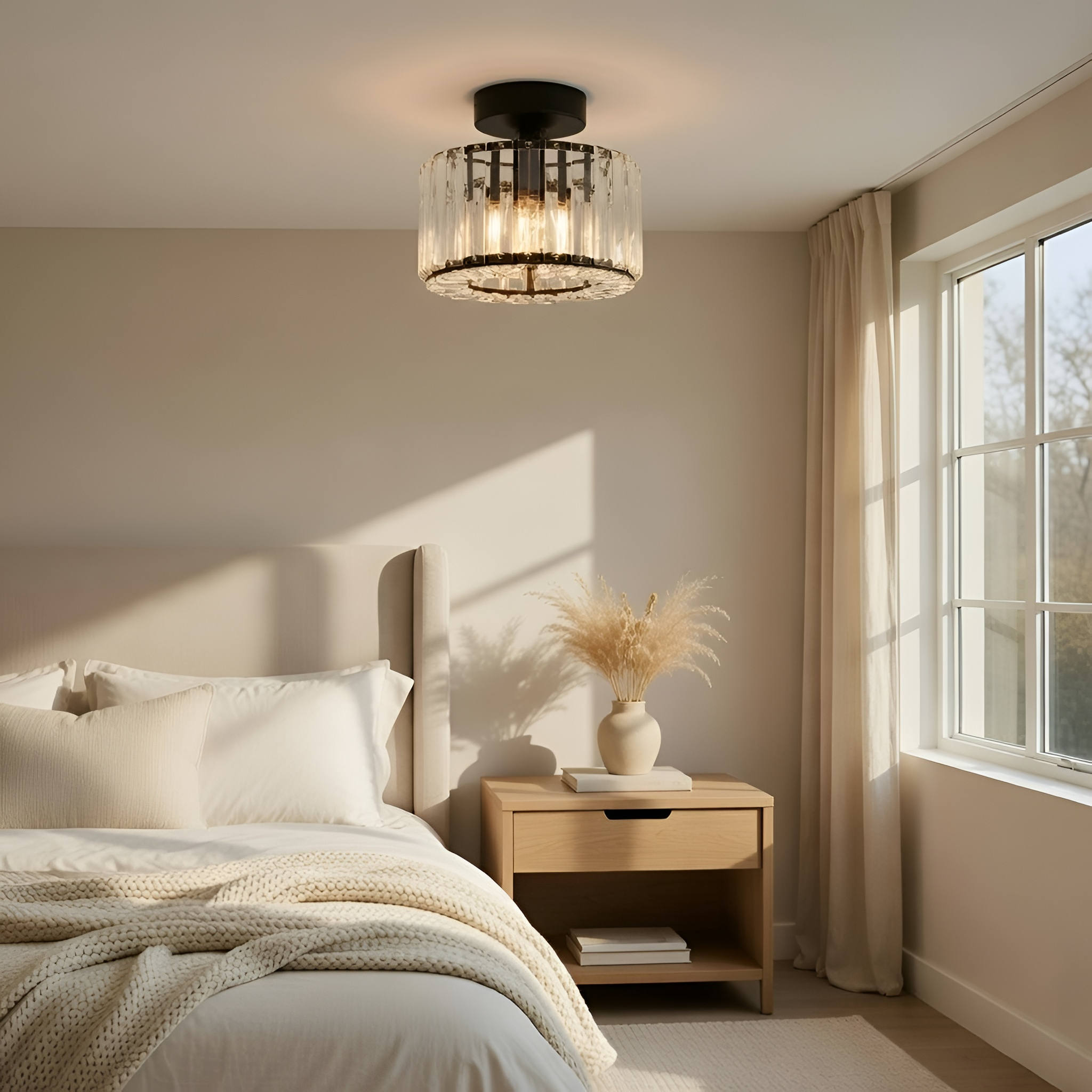 Nathan - Lampada a sospensione moderna in cristallo a LED