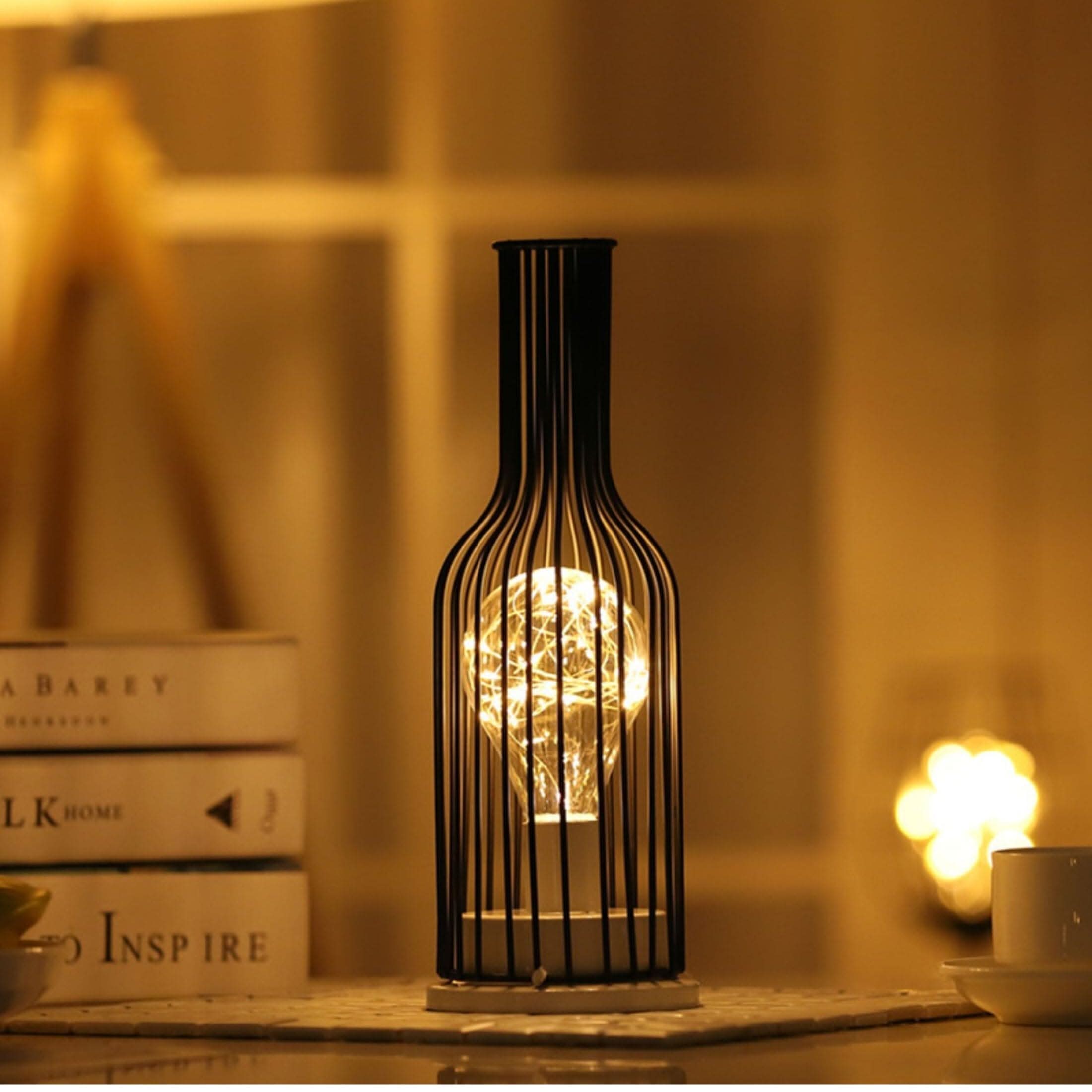 Lampada da Tavolo Nera Moderna con Paralume in Tessuto 45cm