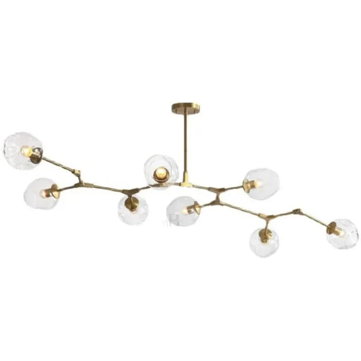 Lampadario Sputnik in Vetro a Bolle Biforcato