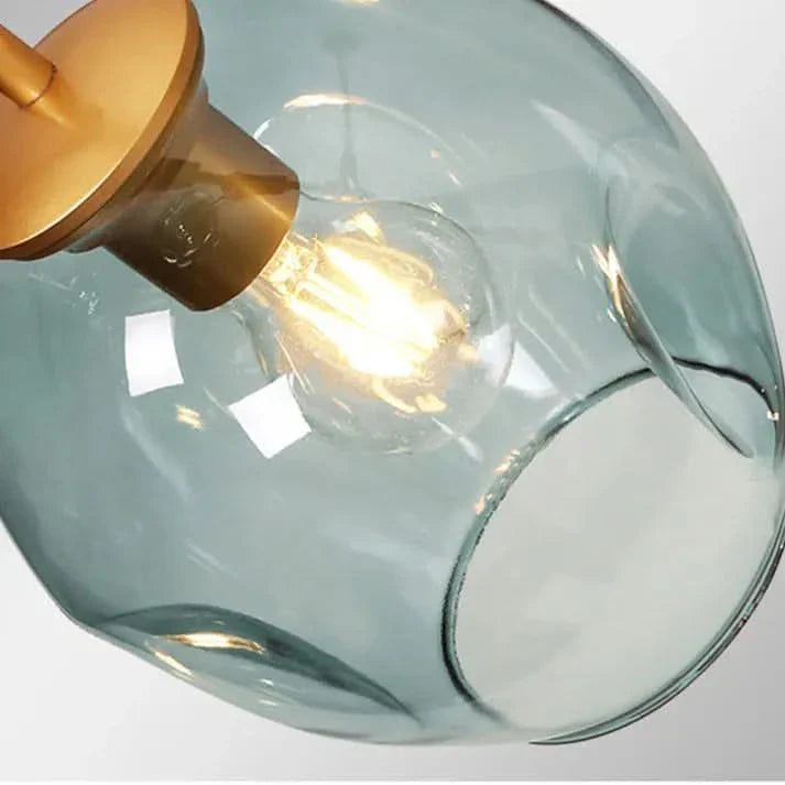 Lampadario Sputnik in Vetro a Bolle Biforcato