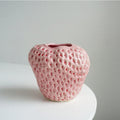 Vaso Decorativo in Ceramica a Forma di Fragola per Fiori e Decorazione da Tavolo