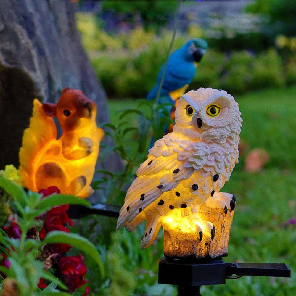 Set di Luci da Giardino Solari a Forma di Gufo LED