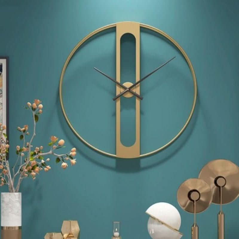 CHRONOLUX – Orologio da Parete in Metallo Oro e Nero da 50 cm per Decorazioni Moderne