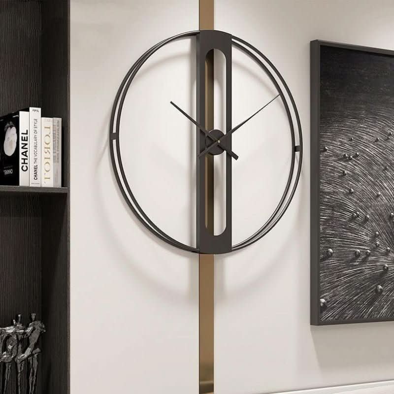 CHRONOLUX – Orologio da Parete in Metallo Oro e Nero da 50 cm per Decorazioni Moderne