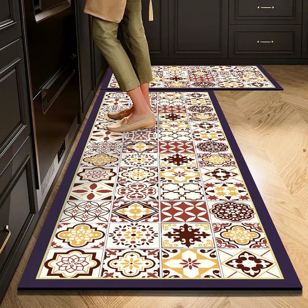 CLEANLY SOFTSTEP – Tappetino da Cucina in Velluto Cristallo Antiscivolo per un Comfort Elegante in Casa