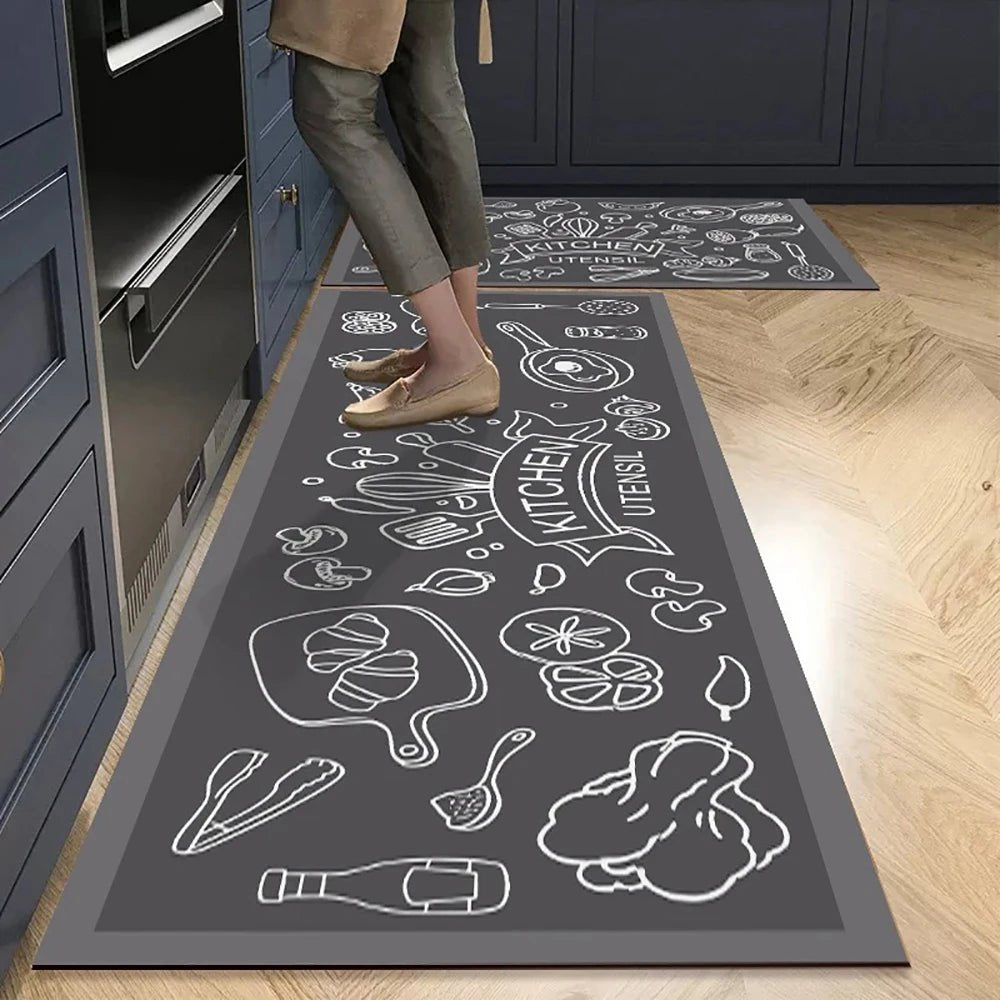 CLEANLY SOFTSTEP – Tappetino da Cucina in Velluto Cristallo Antiscivolo per un Comfort Elegante in Casa