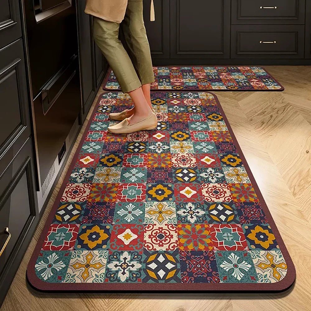 CLEANLY SOFTSTEP – Tappetino da Cucina in Velluto Cristallo Antiscivolo per un Comfort Elegante in Casa