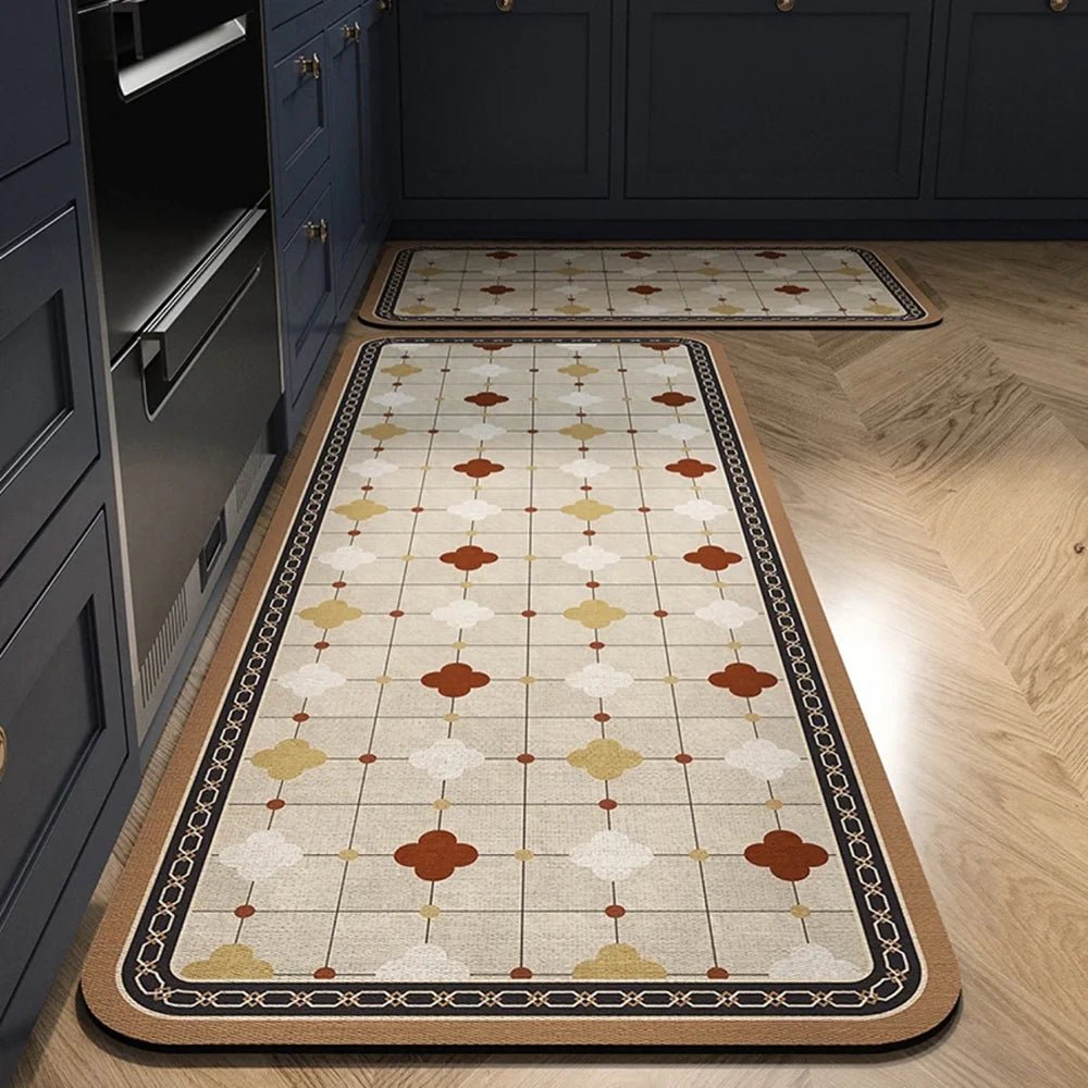 CLEANLY SOFTSTEP – Tappetino da Cucina in Velluto Cristallo Antiscivolo per un Comfort Elegante in Casa