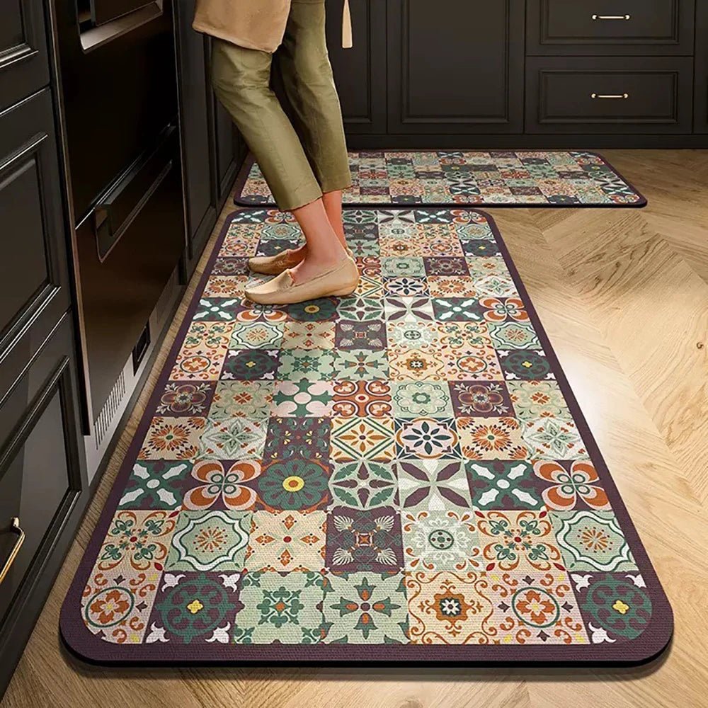 CLEANLY SOFTSTEP – Tappetino da Cucina in Velluto Cristallo Antiscivolo per un Comfort Elegante in Casa