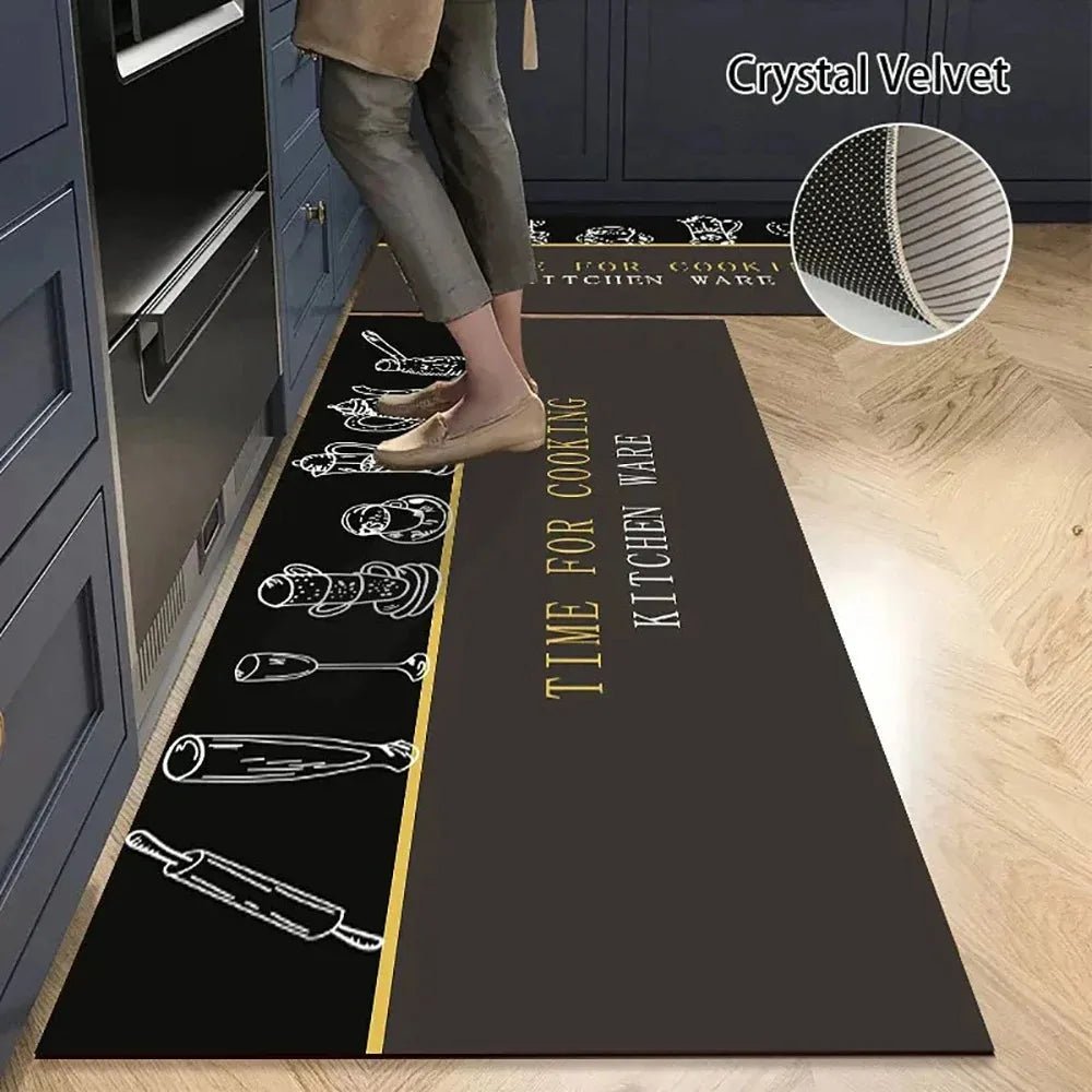 CLEANLY SOFTSTEP – Tappetino da Cucina in Velluto Cristallo Antiscivolo per un Comfort Elegante in Casa