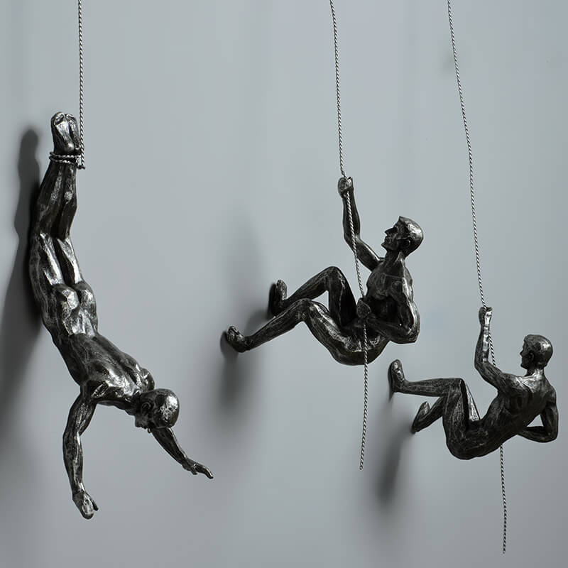 Scultura da parete ClimbArtis | Simbolo di forza e crescita | Realizzato a mano in resina e filo di ferro