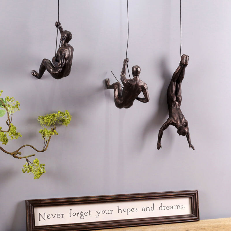 Scultura da parete ClimbArtis | Simbolo di forza e crescita | Realizzato a mano in resina e filo di ferro