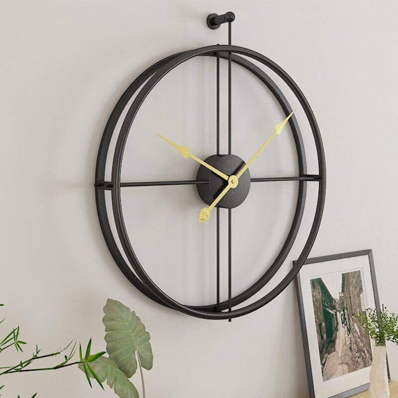 Grande Orologio da Parete con Design Geometrico in Metallo e Meccanismo Elegante