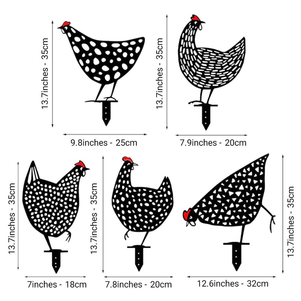 Cluckura – Statua di Gallina in Metallo Resistente alle Intemperie per Giardino e Patio