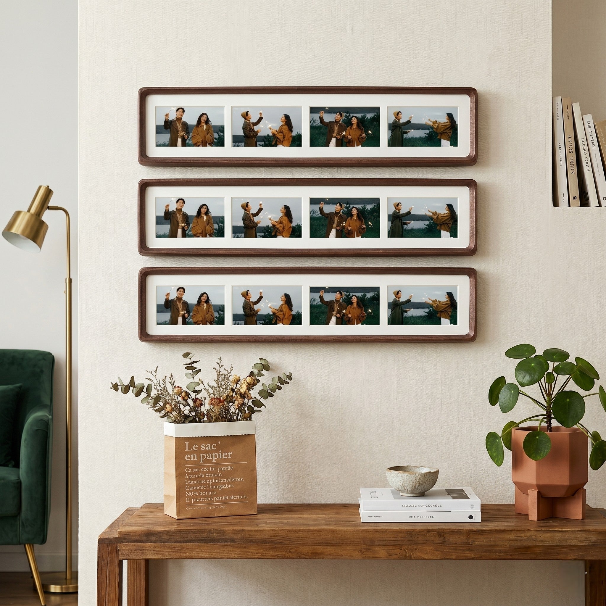 Cornice per foto in legno naturale con collagene