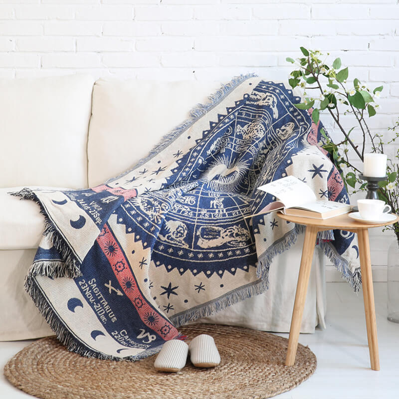 Bohemian Tassel Knitted Sofa Throw Blanket