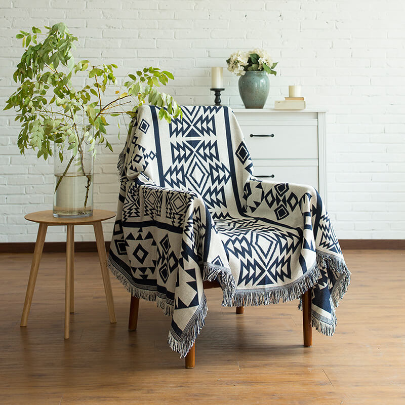 Bohemian Tassel Knitted Sofa Throw Blanket