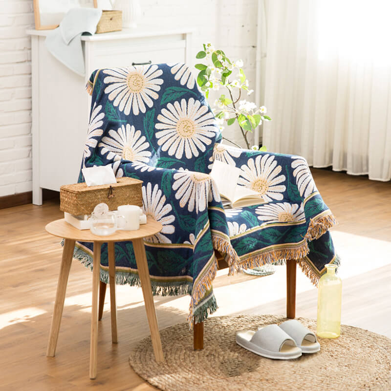 Bohemian Tassel Knitted Sofa Throw Blanket