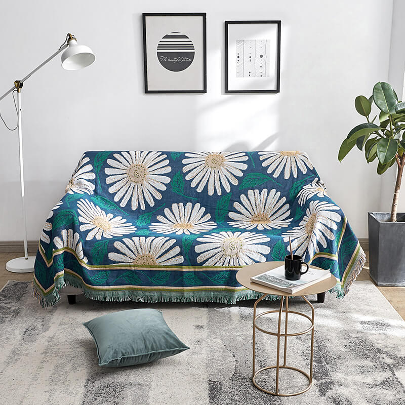 Bohemian Tassel Knitted Sofa Throw Blanket