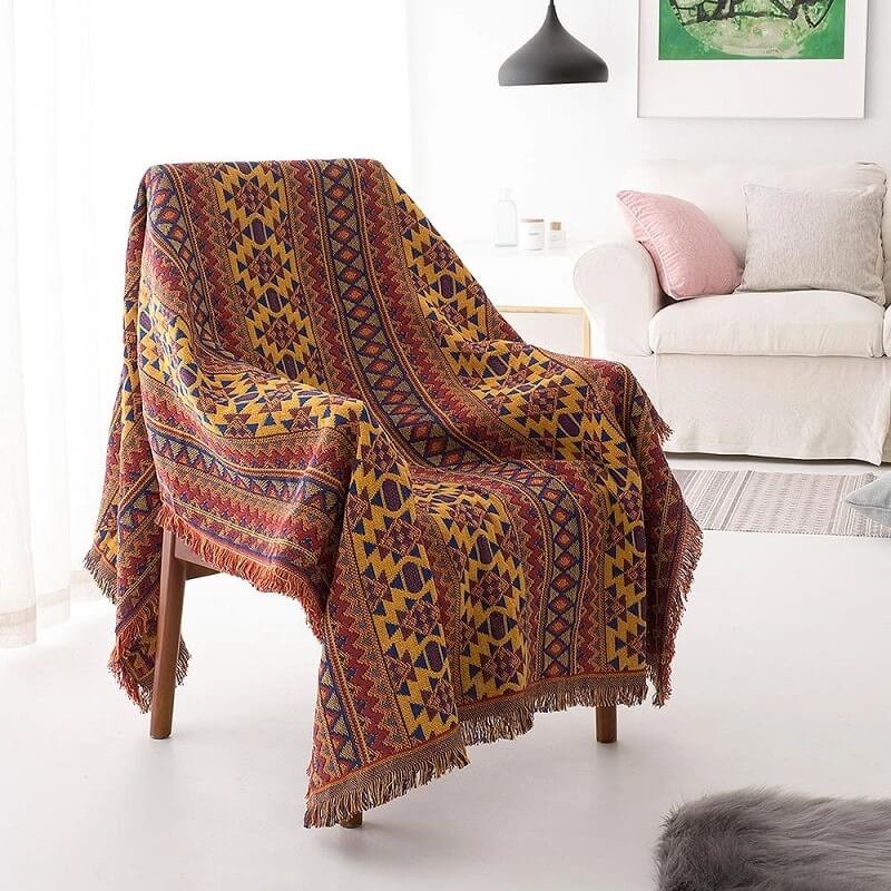 Bohemian Tassel Knitted Sofa Throw Blanket
