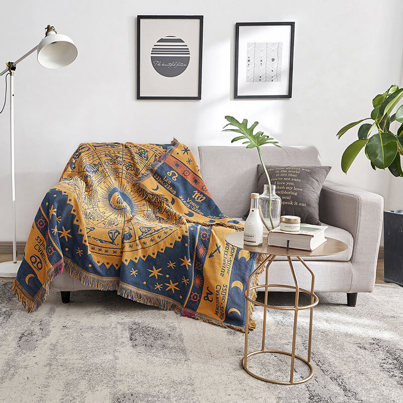 Bohemian Tassel Knitted Sofa Throw Blanket