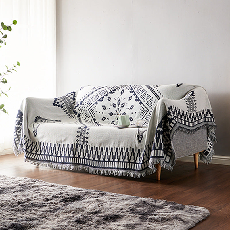 Bohemian Tassel Knitted Sofa Throw Blanket