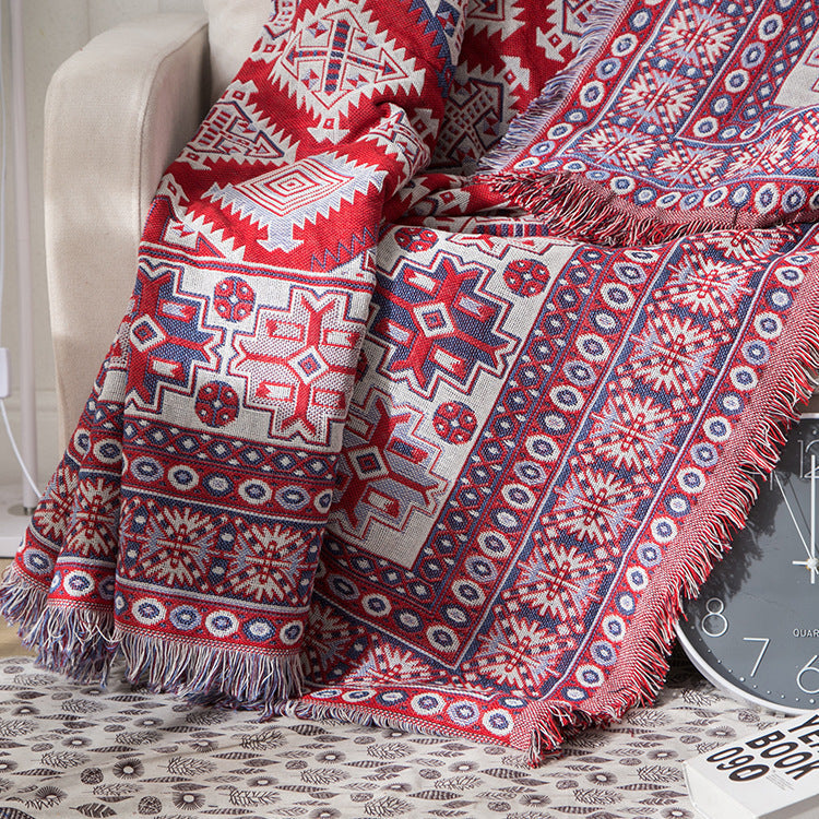 Bohemian Tassel Knitted Sofa Throw Blanket