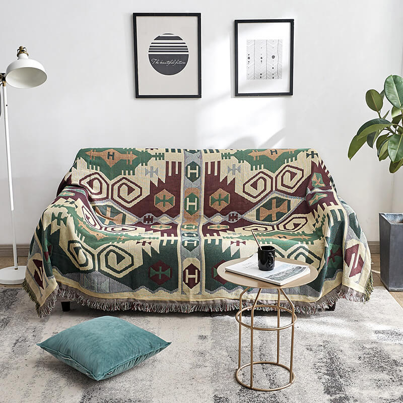 Bohemian Tassel Knitted Sofa Throw Blanket