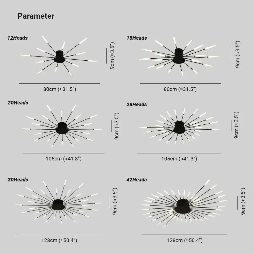 Plafoniera LED Contemporanea - Design Fuochi d'Artificio Turbinante