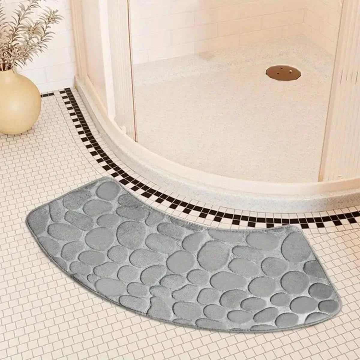 Tappetino da Bagno Curvo - Tappetino Antiscivolo Assorbente e Spesso per la Sicurezza del Bagno