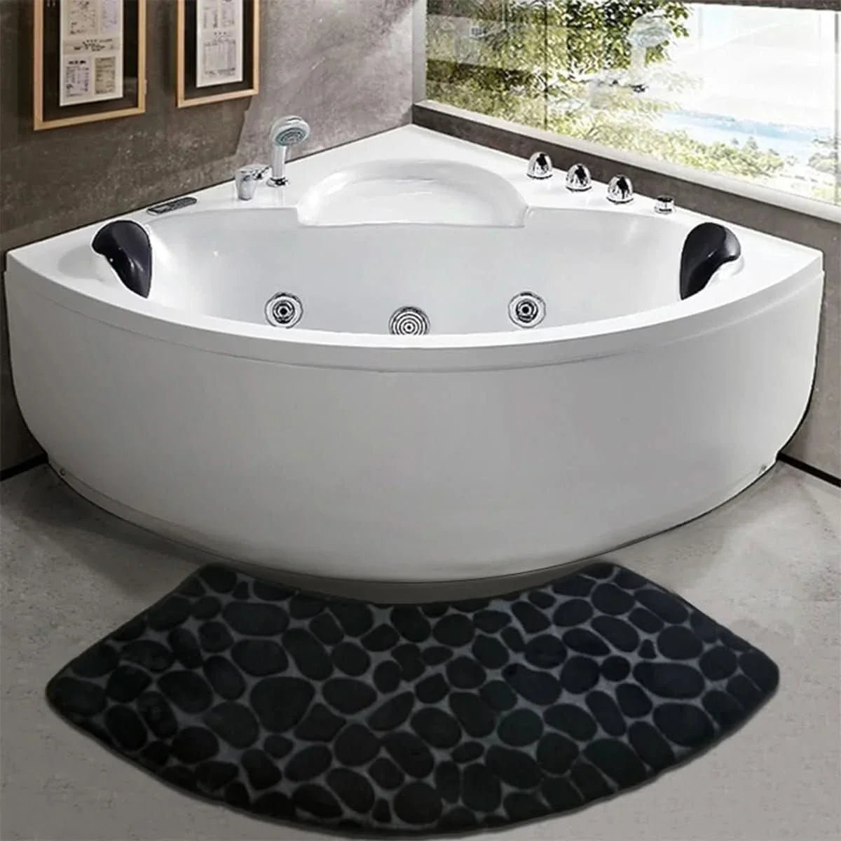Tappetino da Bagno Curvo - Tappetino Antiscivolo Assorbente e Spesso per la Sicurezza del Bagno