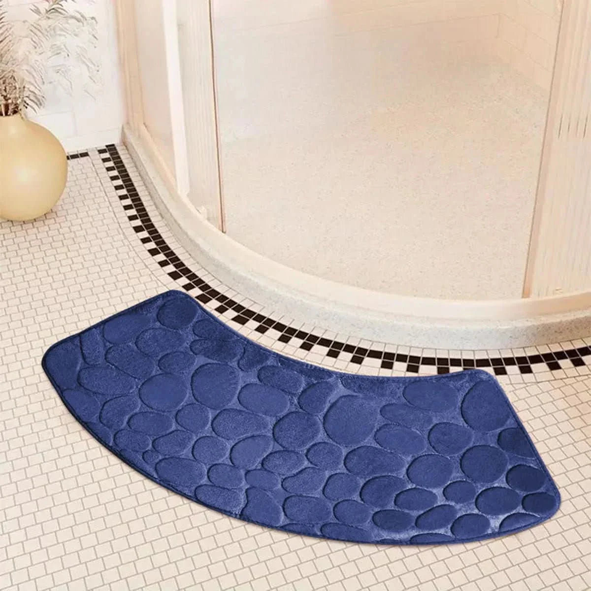 Tappetino da Bagno Curvo - Tappetino Antiscivolo Assorbente e Spesso per la Sicurezza del Bagno