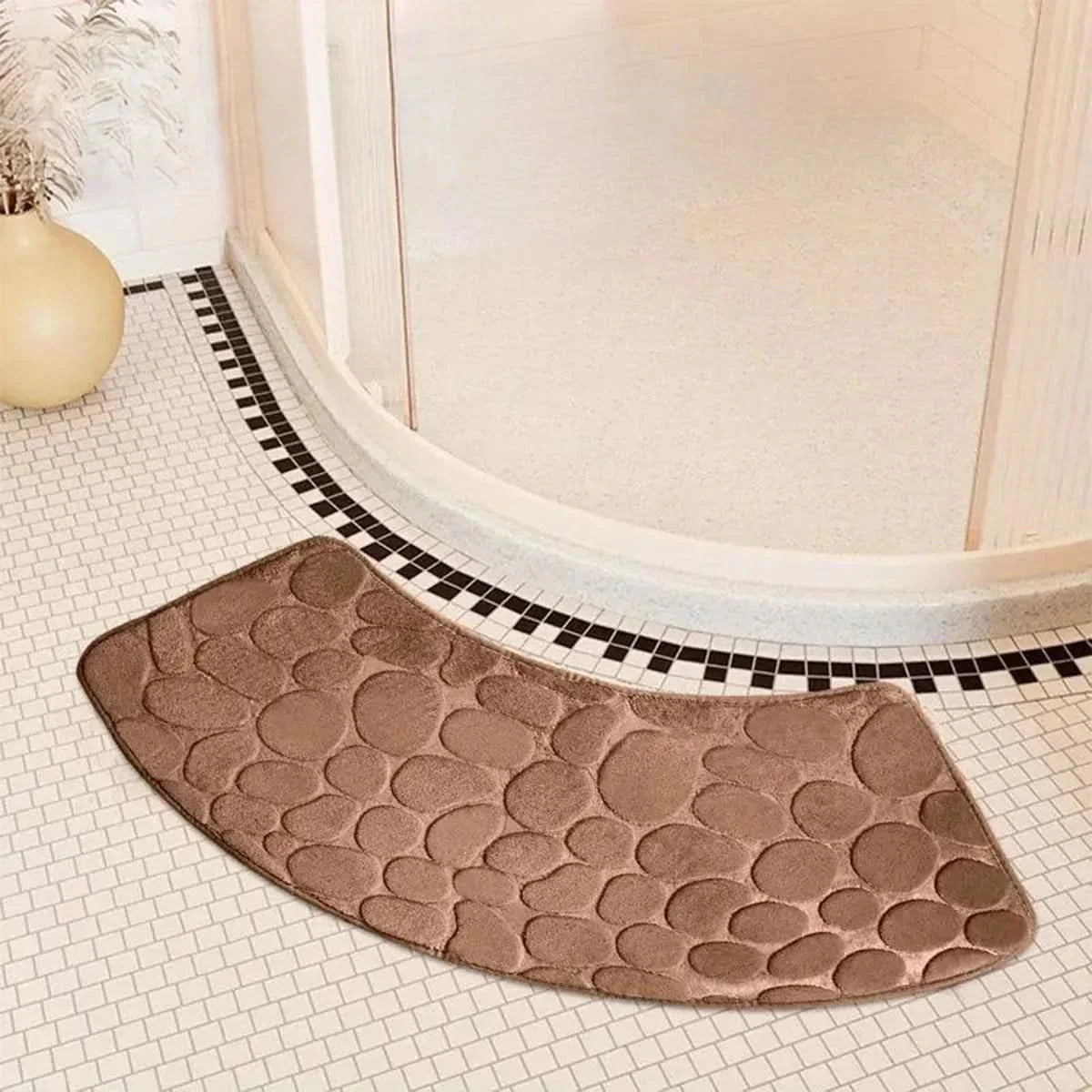 Tappetino da Bagno Curvo - Tappetino Antiscivolo Assorbente e Spesso per la Sicurezza del Bagno