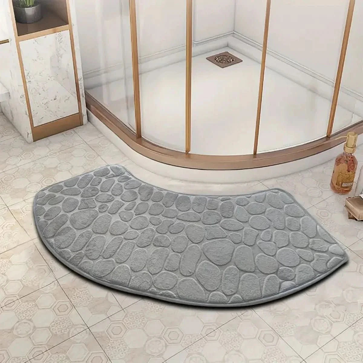 Tappetino da Bagno Curvo - Tappetino Antiscivolo Assorbente e Spesso per la Sicurezza del Bagno