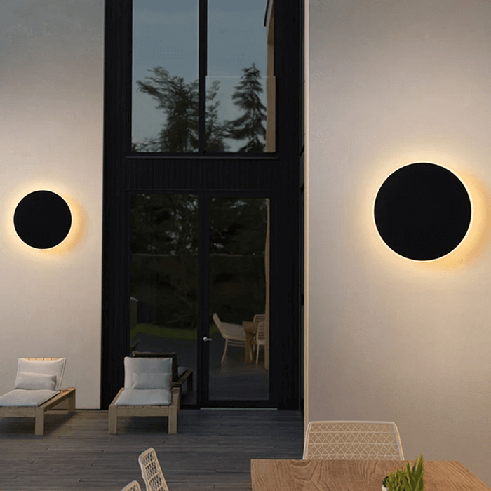 Lampada da Parete LED Rotonda in Metallo per Esterni